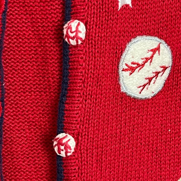 Vintage Grandma Teacher Novelty Baseball Cardigan Embroidered Red XL - Picture 3 of 7